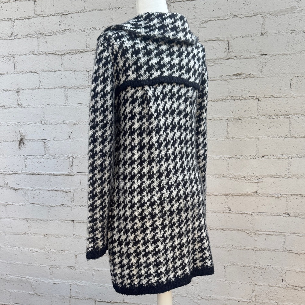 VINTAGE Carducci Long Houndstooth Cardigan Size M - Picture 3 of 8